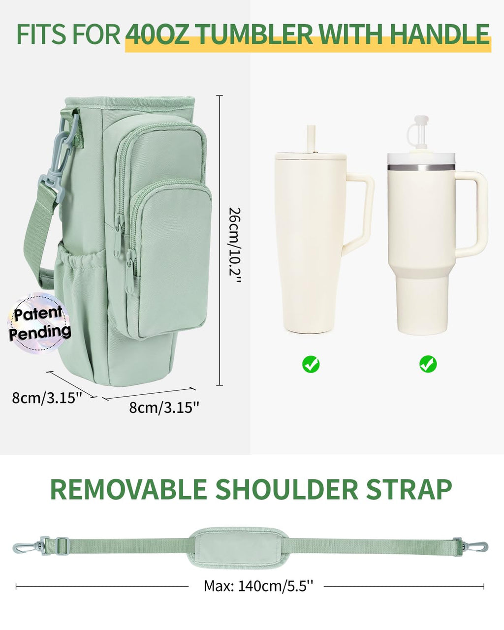 Water Bottle Carrier Bag for 40oz Tumbler