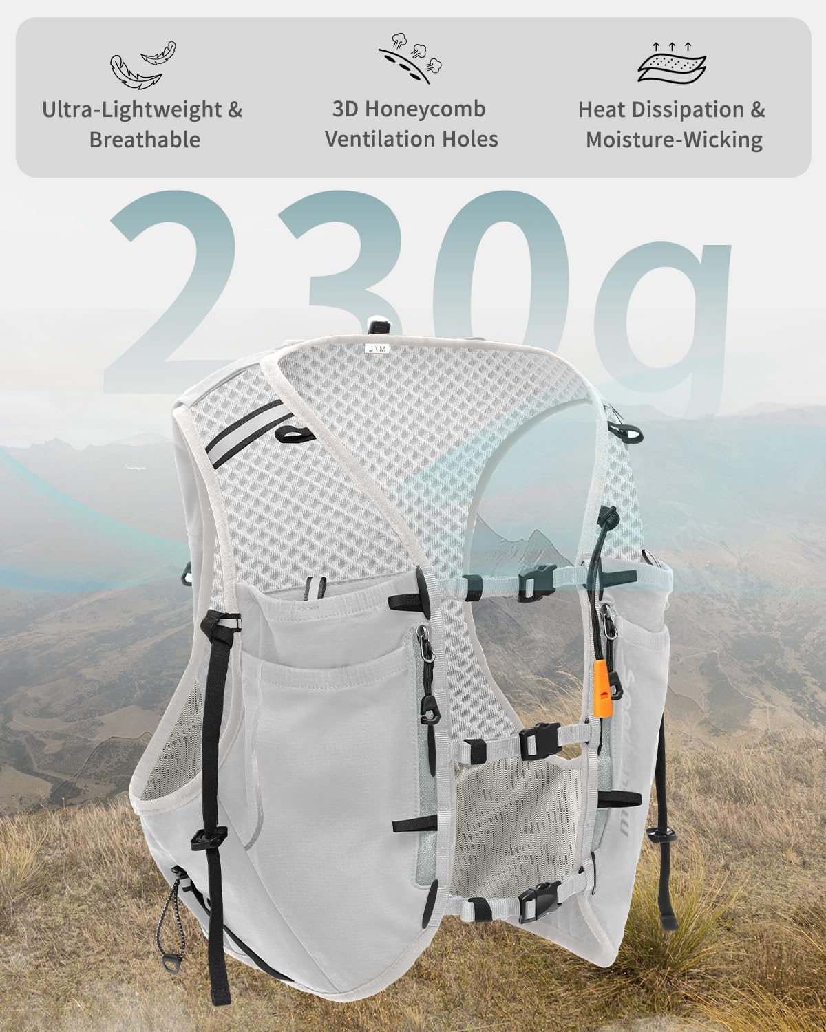 Running Phone Holder Vest with Water Bottle Pocket - Reflective Hydration Vest