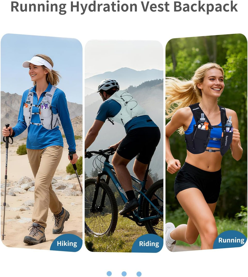 Running Phone Holder Vest with Water Bottle Pocket - Reflective Hydration Vest