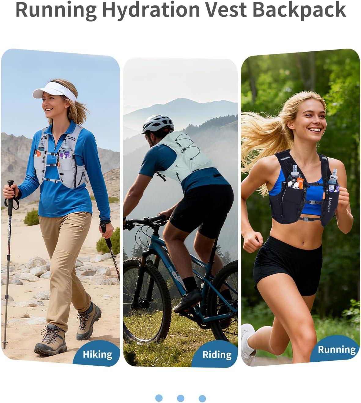 Running Phone Holder Vest with Water Bottle Pocket - Reflective Hydration Vest